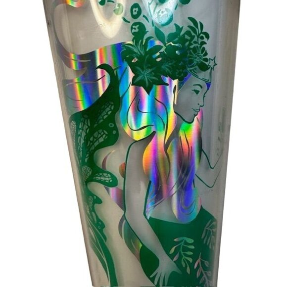 Starbucks Holiday Collection Holographic Iridescent Mermaid Tumbler 24oz w/Straw - Picture 2 of 6